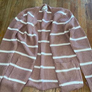 Pink striped cardigan